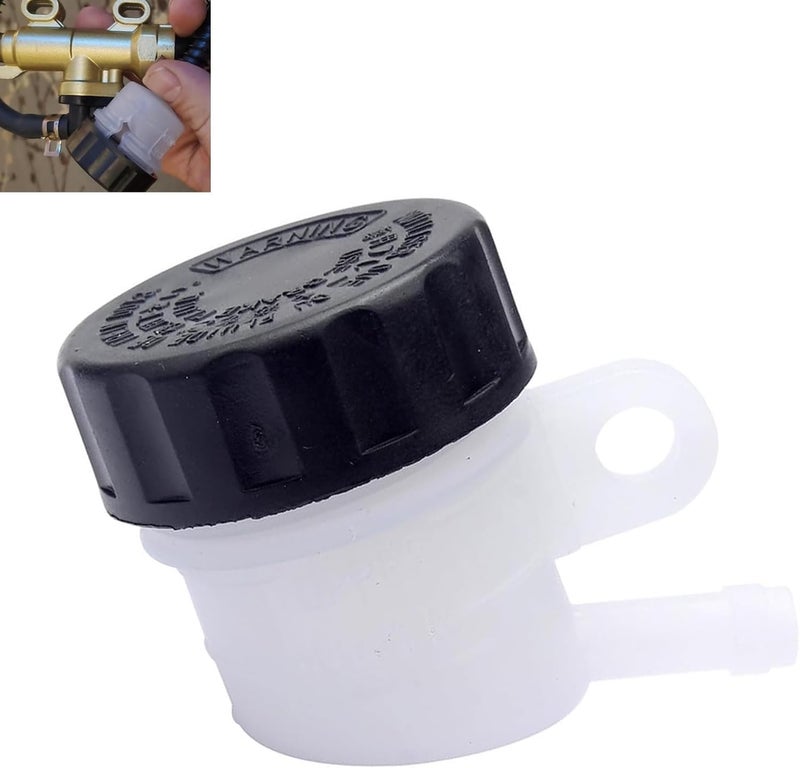 Bawkars Master Cylinder Fluid Oil Reservoir, Rear Brake Fluid Reservoir Clutch Tank Oil Cup, Universal Fit for Motorcycle Pit Dirt Bike ATV 4 Wheel QUAD (Black & White) - Image 1